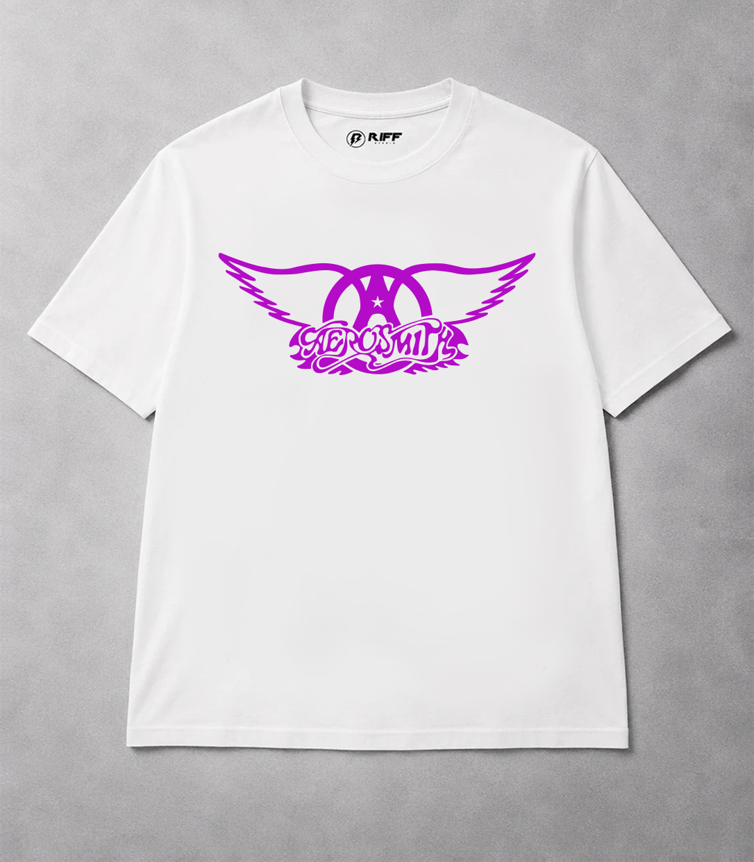 Camiseta AEROSMITH branca RIFF STUDIO