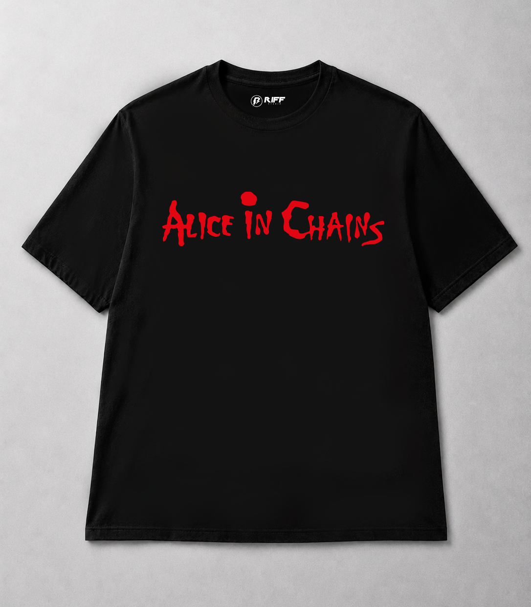 Camiseta Alice in Chains logo preta RIFF STUDIO