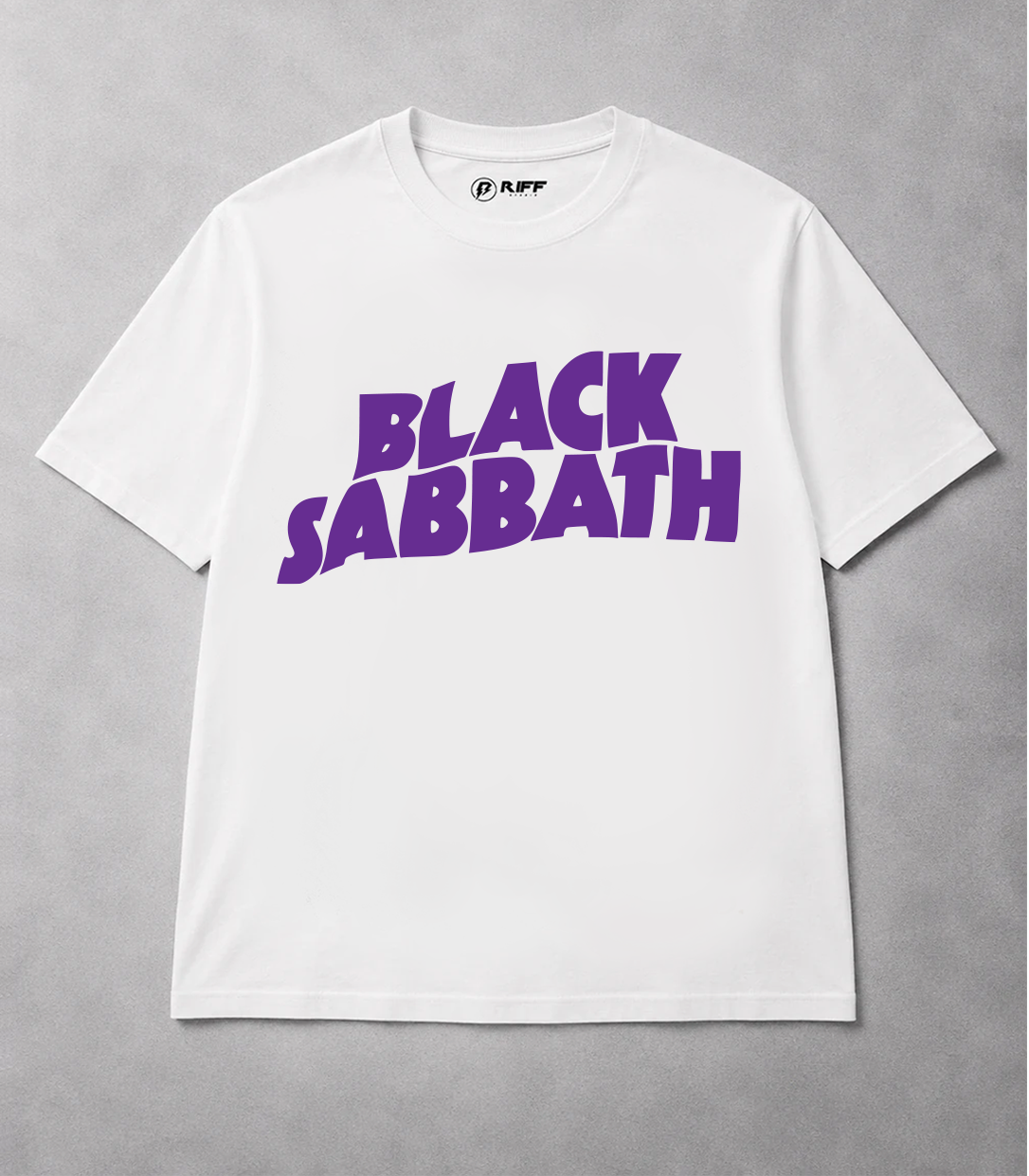 Camiseta BLACK SABBATH branca RIFF STUDIO
