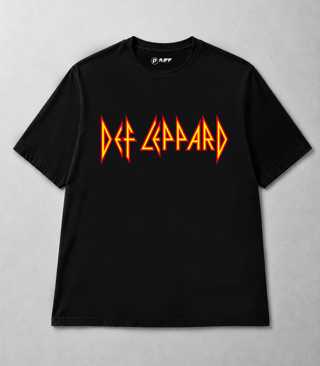 Camiseta DEF LEPPARD preta RIFF STUDIO