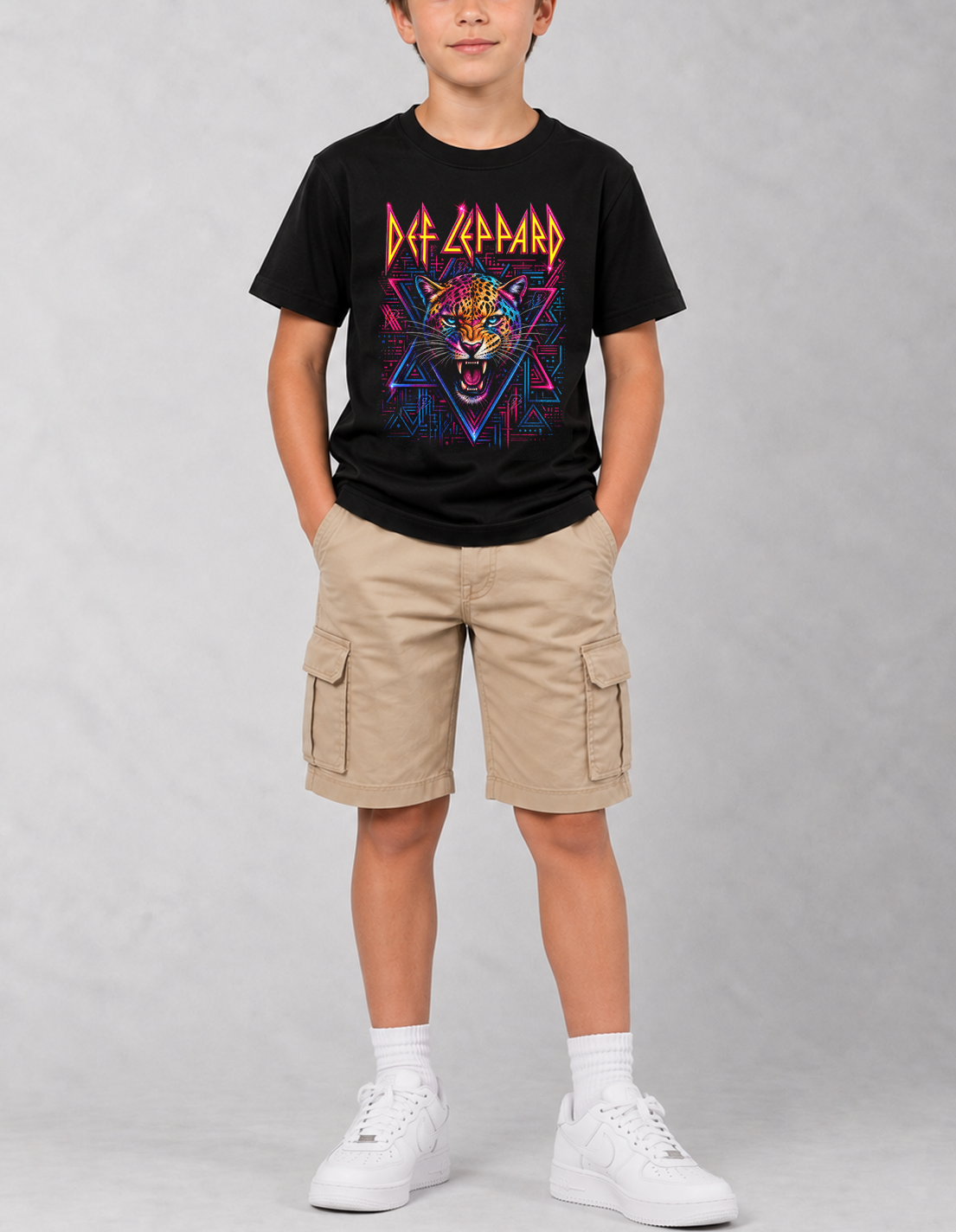 Camiseta Infantil Def Leppard Preta RIFF STUDIO