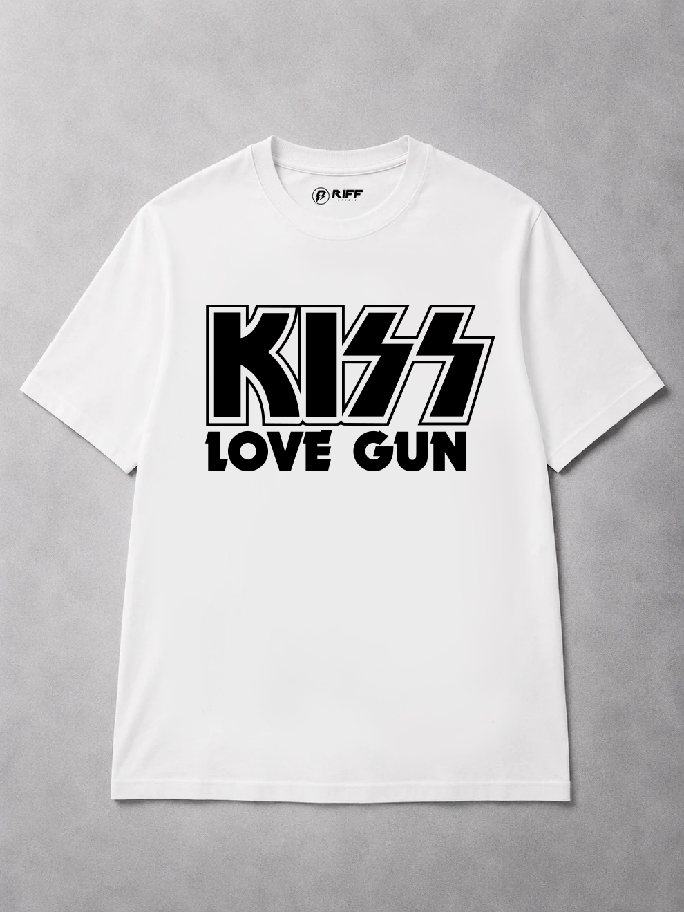 Camiseta KISS Love Gun branca RIFF STUDIO