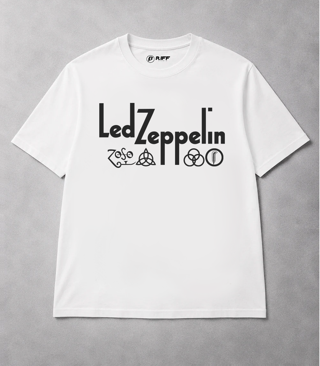 Camiseta LED ZEPPELIN Old branca RIFF STUDIO