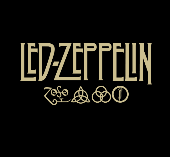 Camiseta Infantil Led Zeppelin Symbols Preta RIFF STUDIO