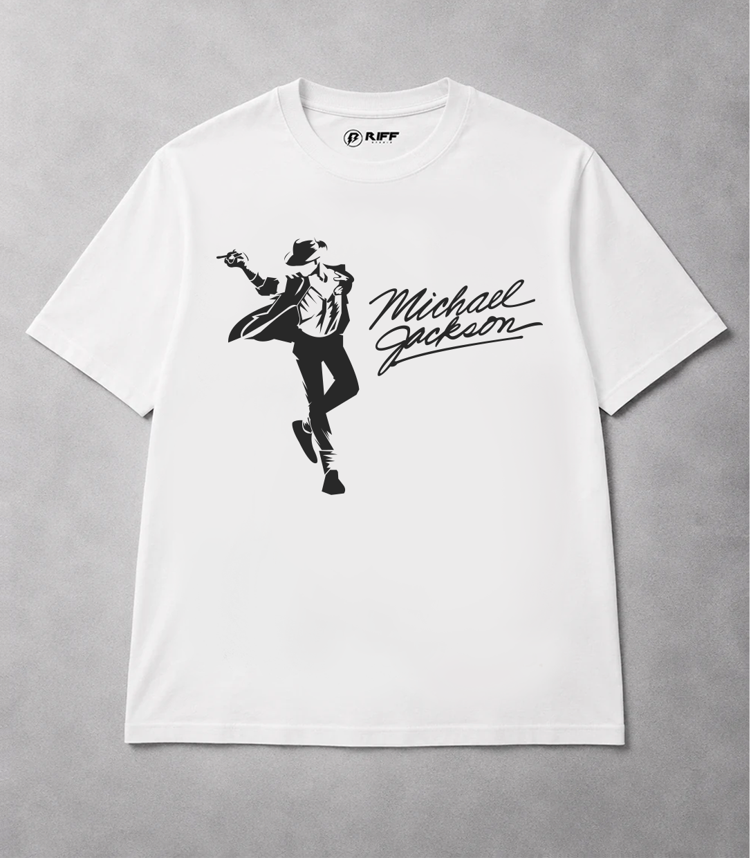 Camiseta MICHAEL JACKSON Assinatura branco RIFF STUDIO