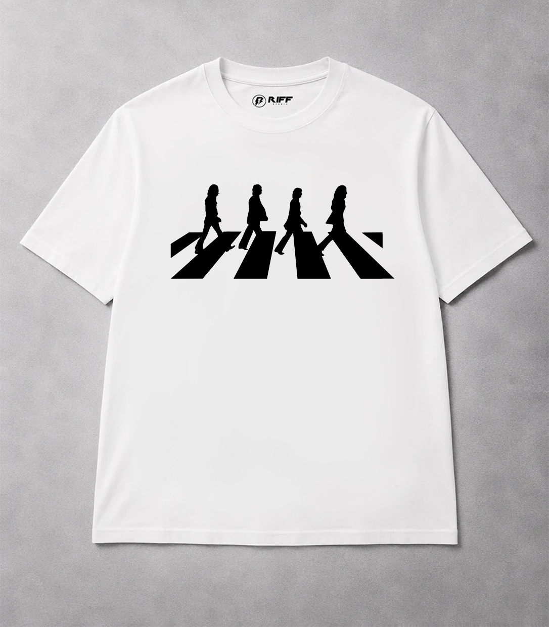 Camiseta THE BEATLES ABBEY ROAD branca RIFF STUDIO