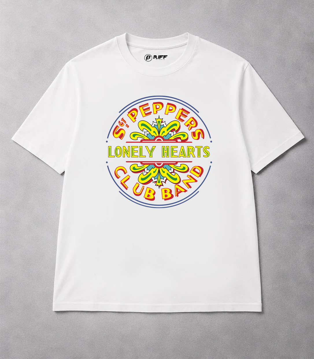Camiseta THE BEATLES SGT PEPPERS branca RIFF STUDIO