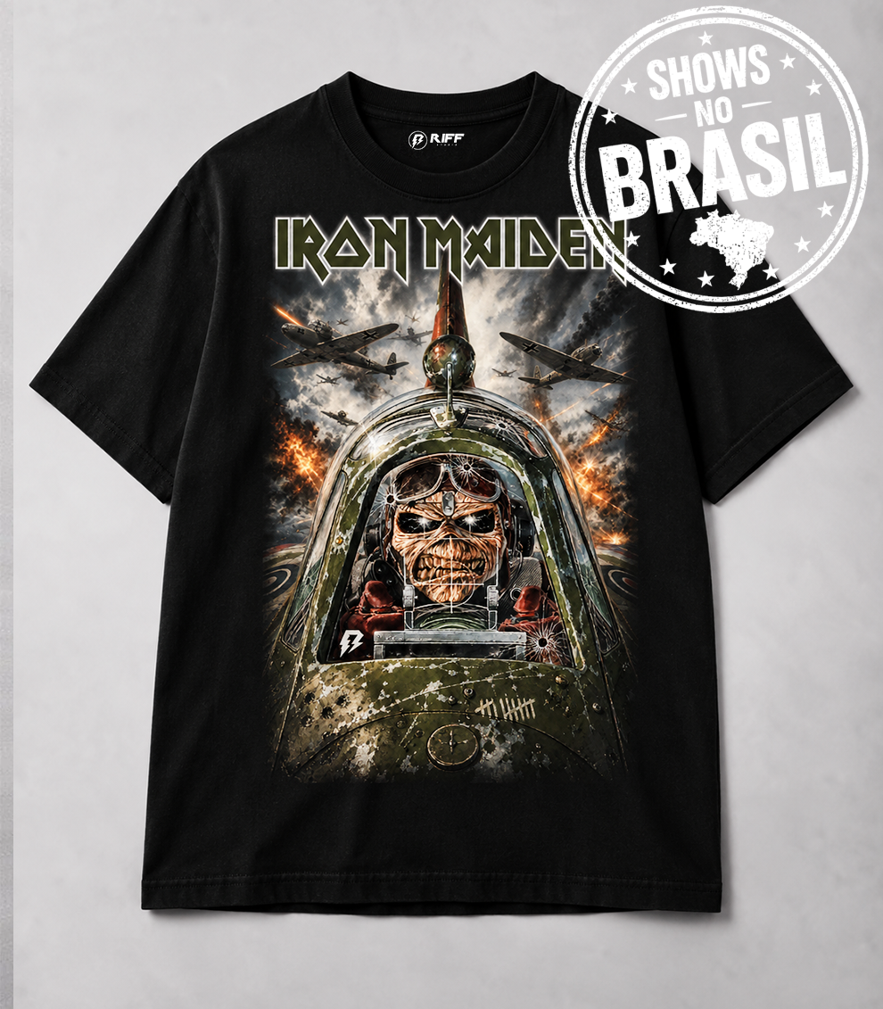 Camiseta Iron Maiden Aces High Vintage Preta RIFF STUDIO