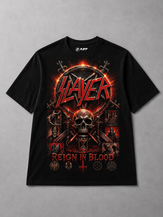 Camiseta Slayer Reign in Blood Preta RIFF STUDIO