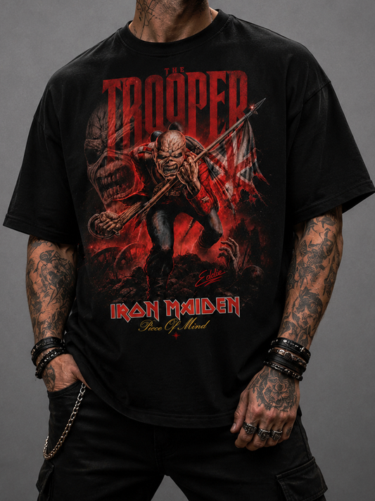 Camiseta The Trooper Vintage Preta RIFF STUDIO