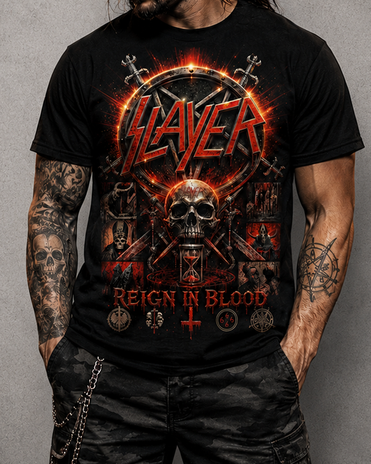 Camiseta Slayer Reign in Blood Preta RIFF STUDIO
