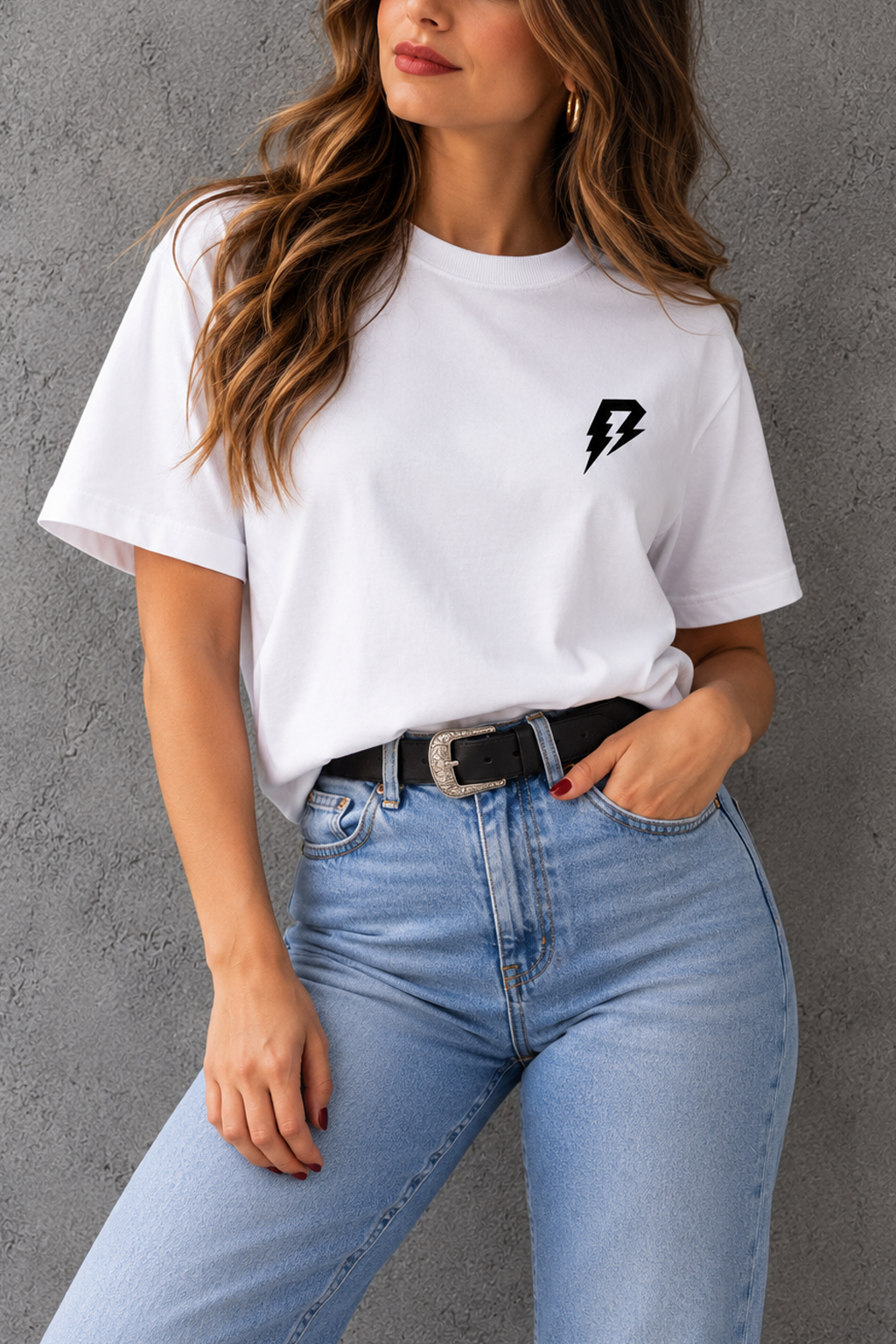 RIFF STUDIO Camiseta Branca Raio Bolso