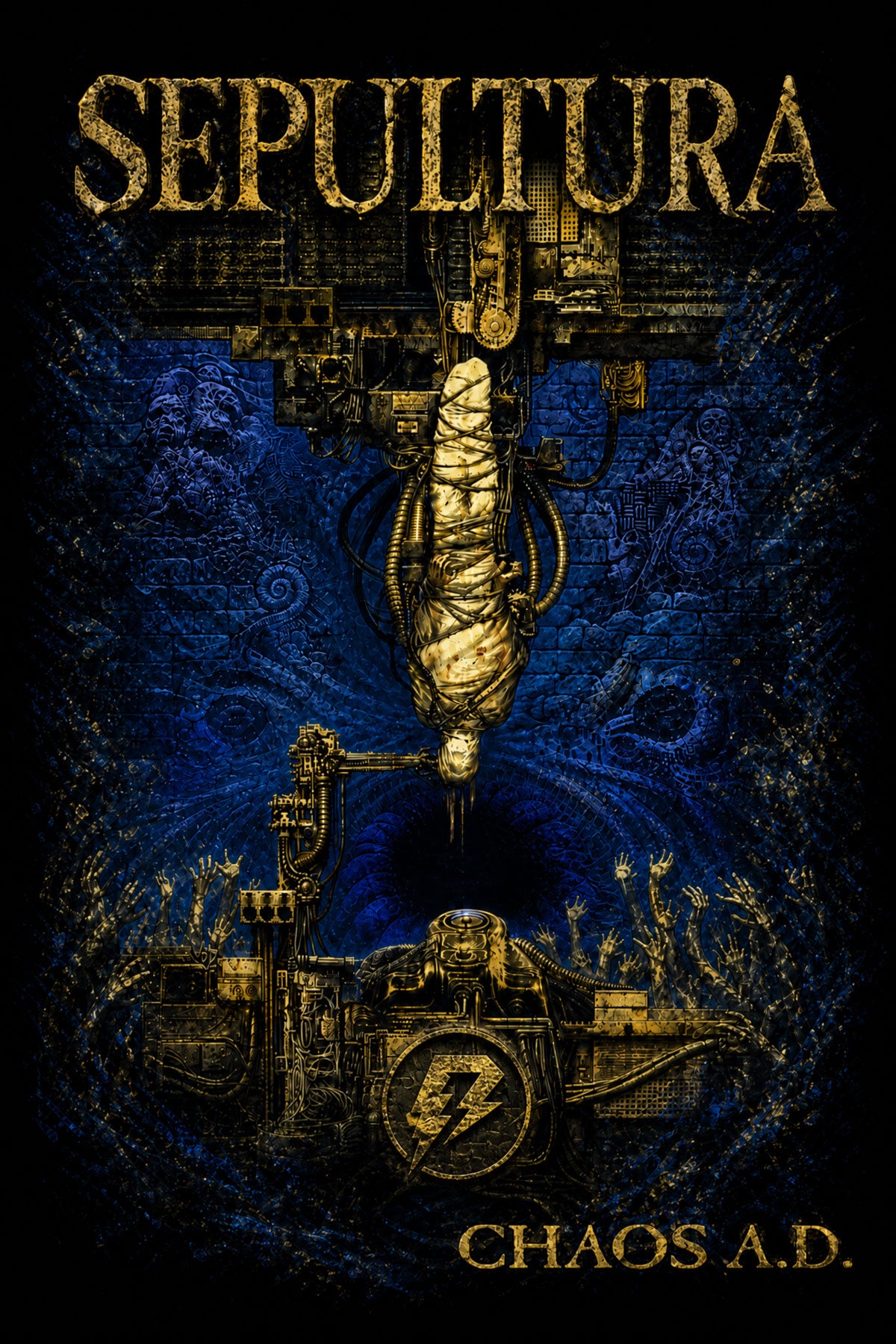 Camiseta Sepultura Chaos AD Preta RIFF STUDIO