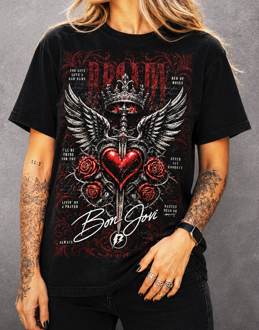 Camiseta Bon Jovi Songs preta RIFF STUDIO