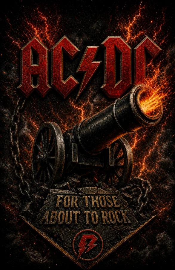Camiseta Infantil ACDC For Those About to Rock Preta RIFF STUDIO