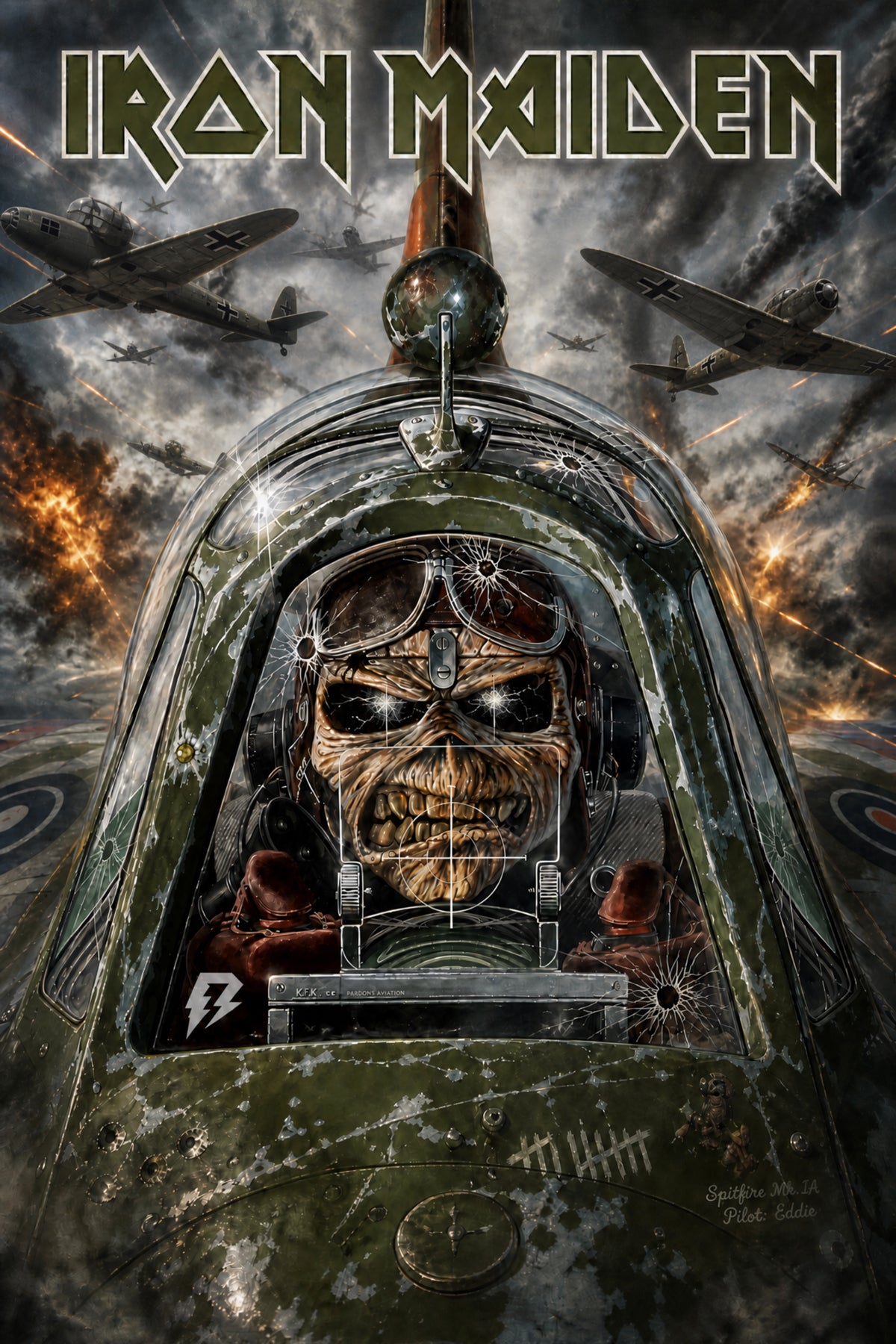 Camiseta Iron Maiden Aces High Vintage Preta RIFF STUDIO