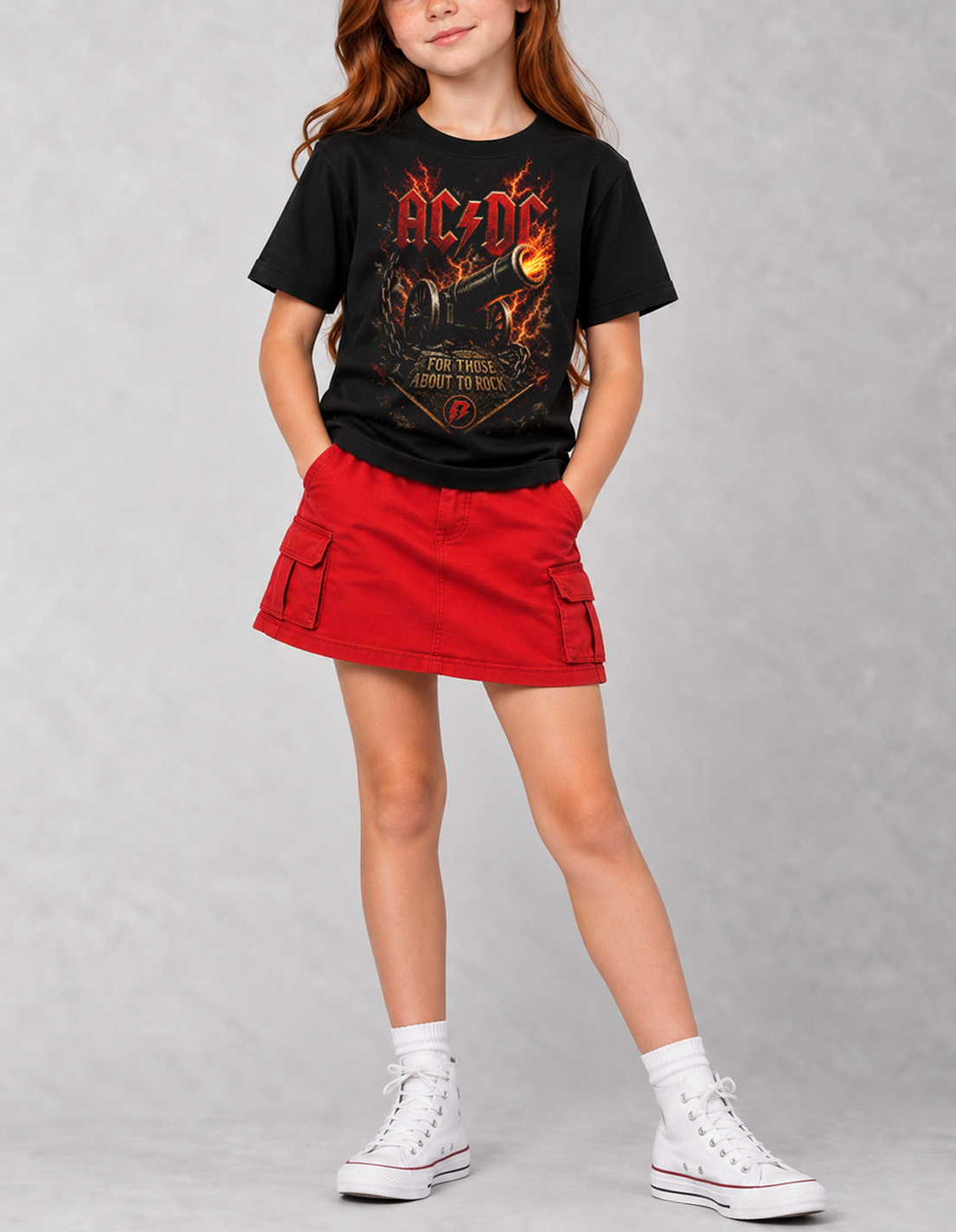 Camiseta Infantil ACDC For Those About to Rock Preta RIFF STUDIO
