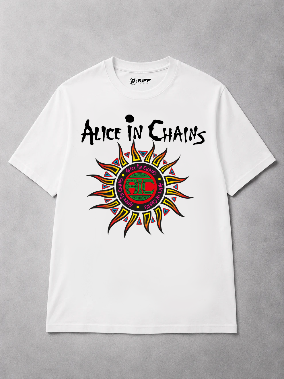 Camiseta Alice in Chains branca RIFF STUDIO