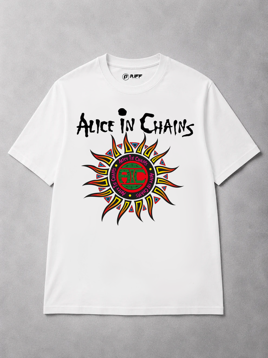 Camiseta Alice in Chains branca RIFF STUDIO