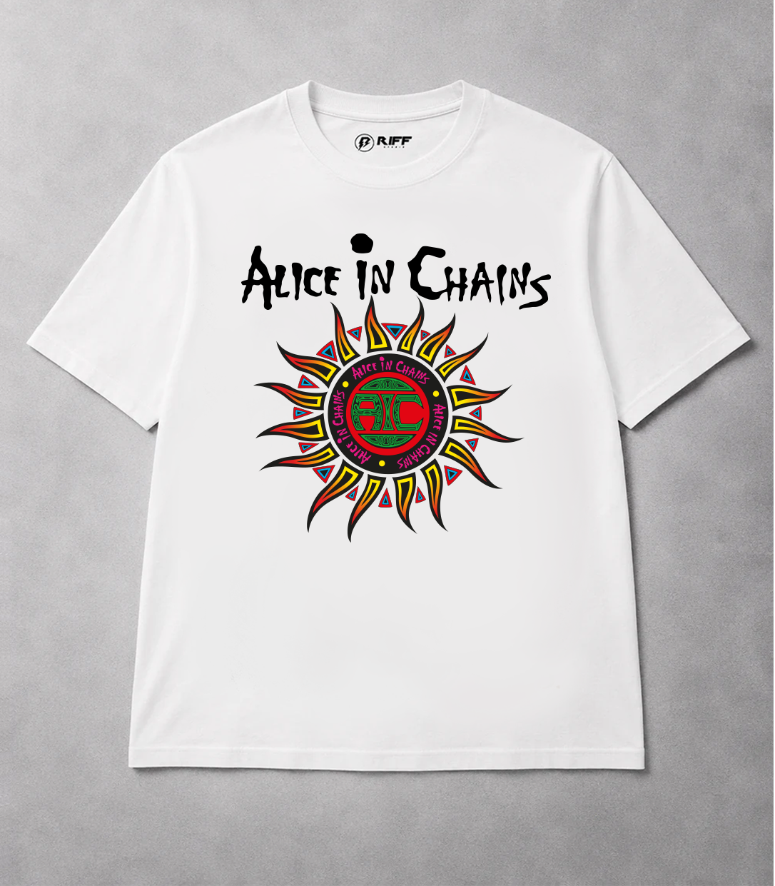 Camiseta Alice in Chains branca RIFF STUDIO