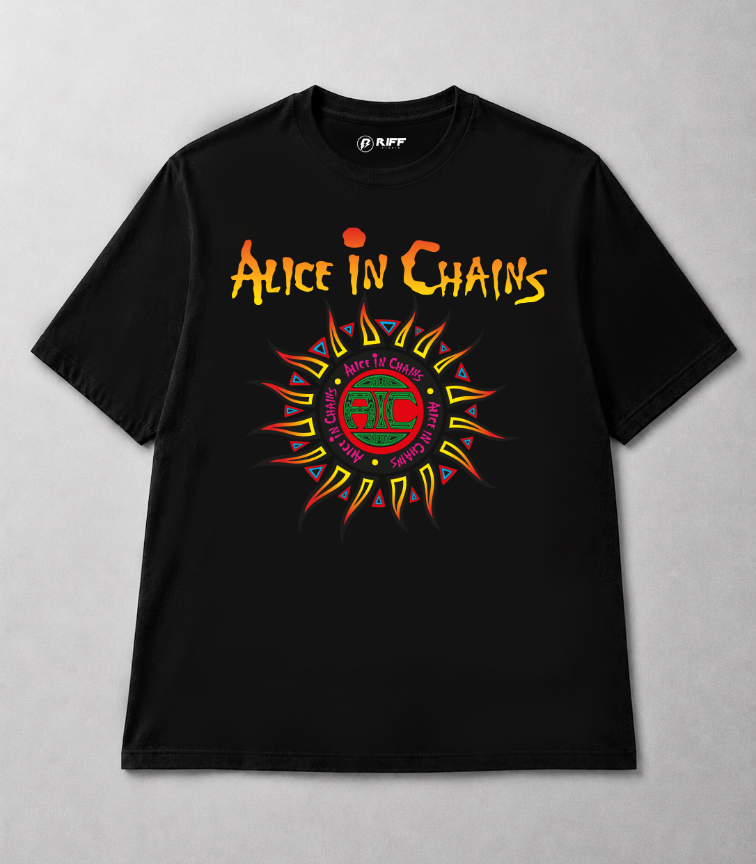 Camiseta Alice in Chains preta RIFF STUDIO