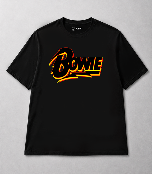 Camiseta BOWIE FIRE preta RIFF STUDIO