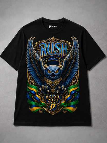 Camiseta RUSH Brasil 2027 Preta RIFF STUDIO