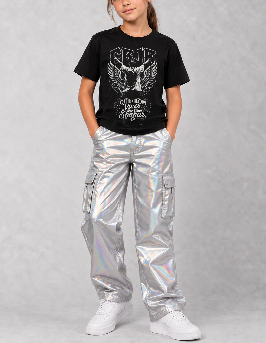 Camiseta Infantil Charlie Brown Jr Chorão Preta RIFF STUDIO