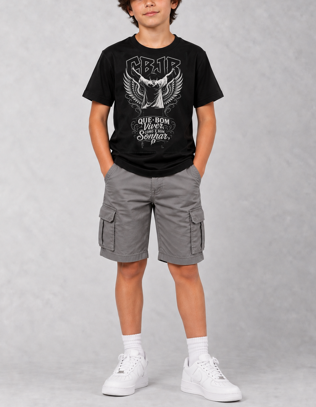 Camiseta Infantil Charlie Brown Jr Chorão Preta RIFF STUDIO
