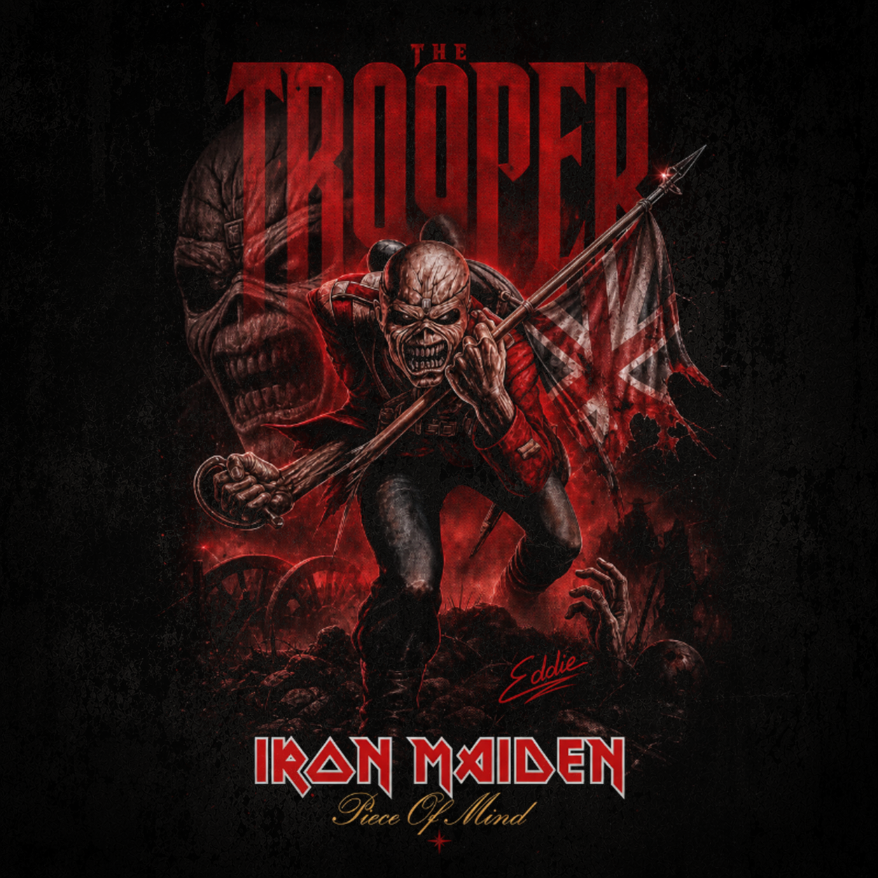 Camiseta The Trooper Vintage Preta RIFF STUDIO