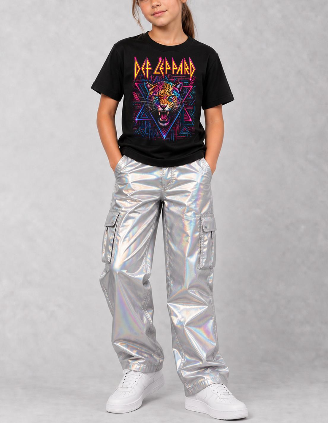 Camiseta Infantil Def Leppard Preta RIFF STUDIO