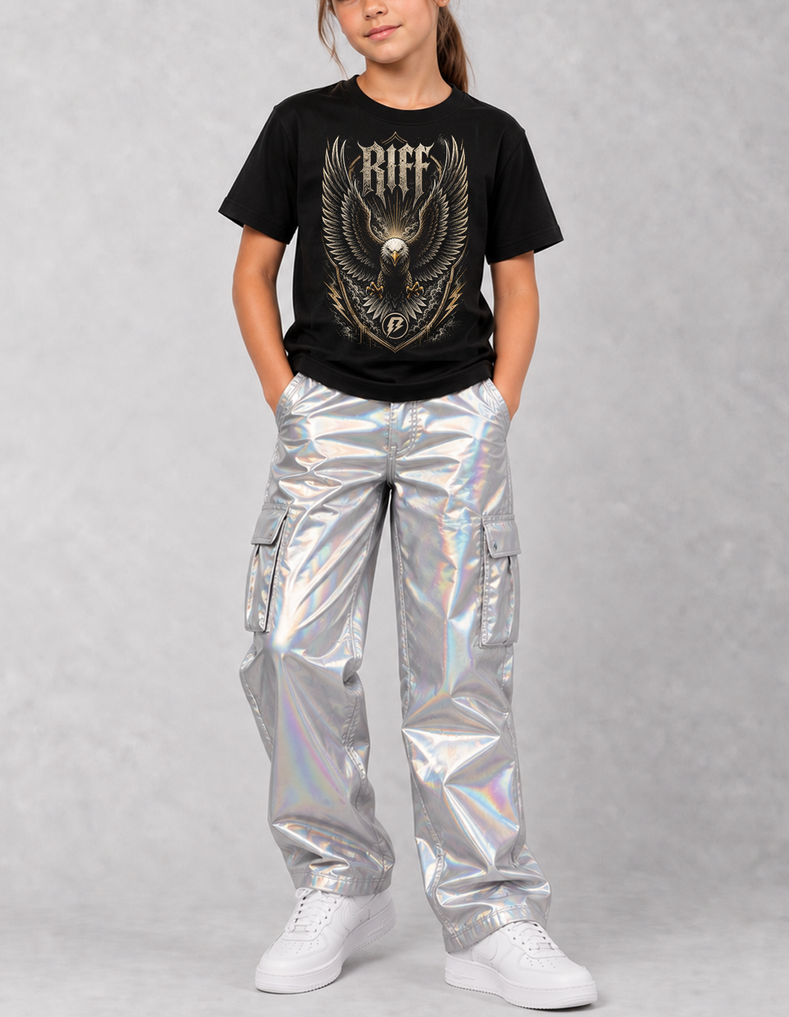 Camiseta Infantil Eagle Riff Preta RIFF STUDIO