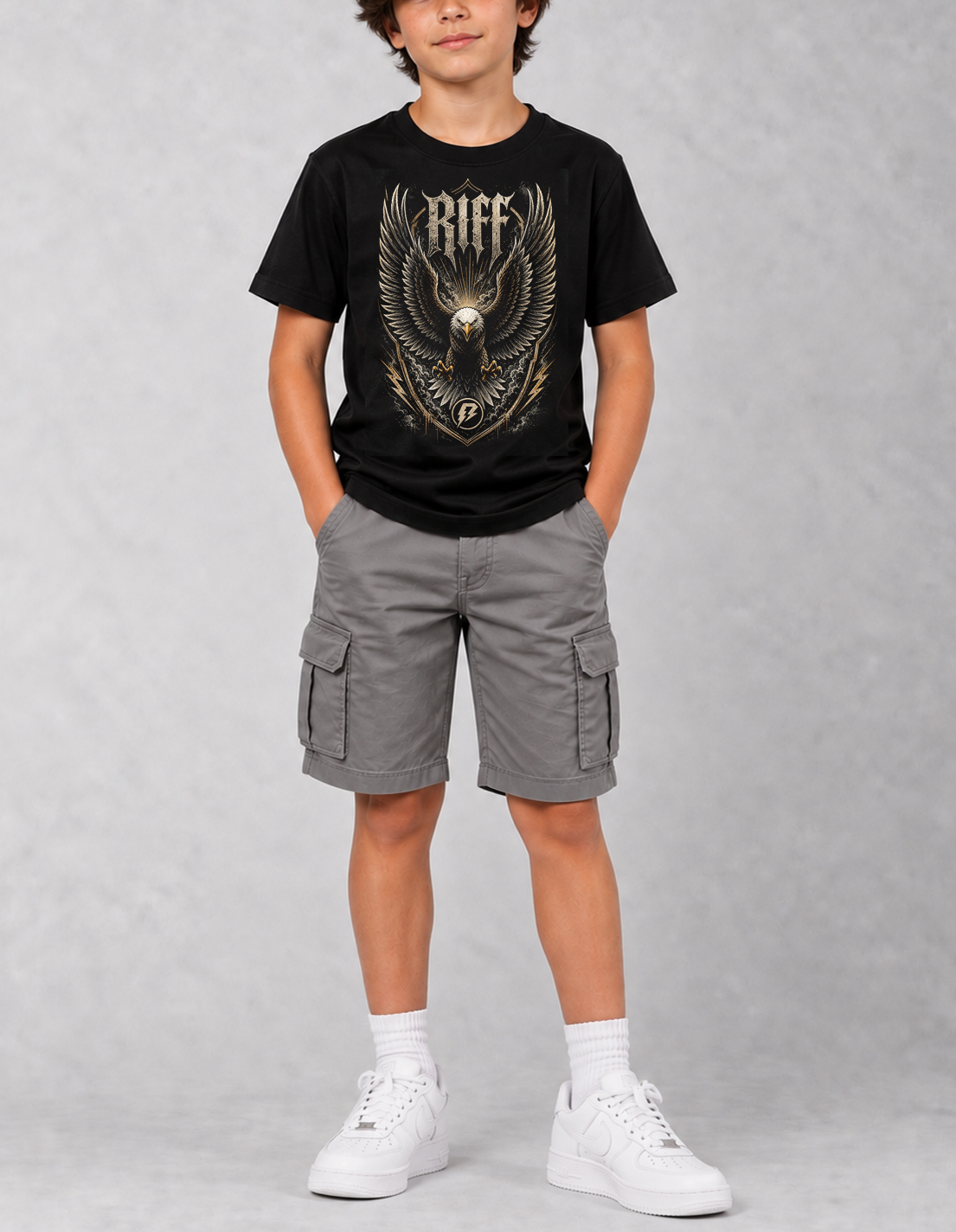 Camiseta Infantil Eagle Riff Preta RIFF STUDIO