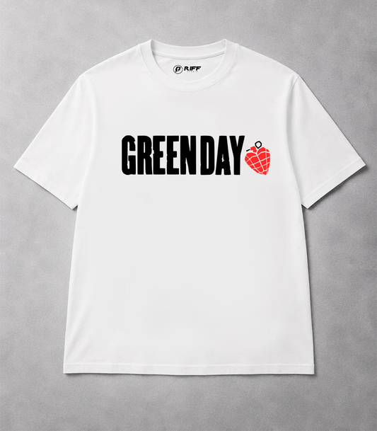 Camiseta GREEN DAY branco RIFF STUDIO