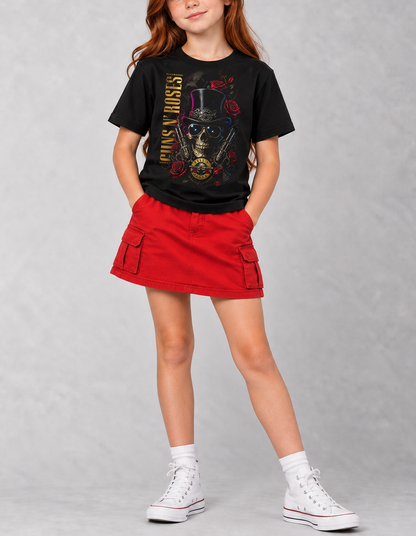 Camiseta Infantil Guns N' Roses Skull Preta RIFF STUDIO