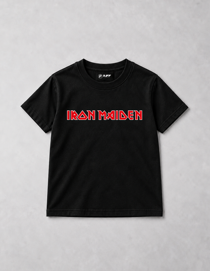 Camiseta Infantil Iron Maiden Logo Preta RIFF STUDIO