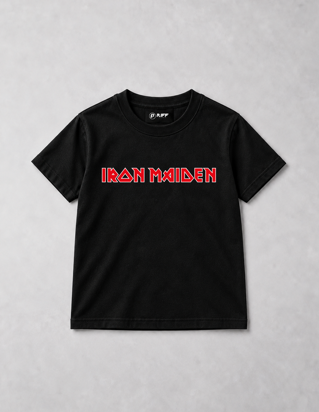 Camiseta Infantil Iron Maiden Logo Preta RIFF STUDIO