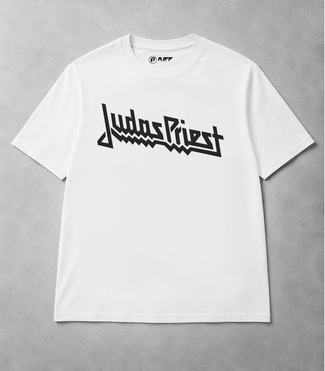 Camiseta JUDAS PRIEST branco RIFF STUDIO