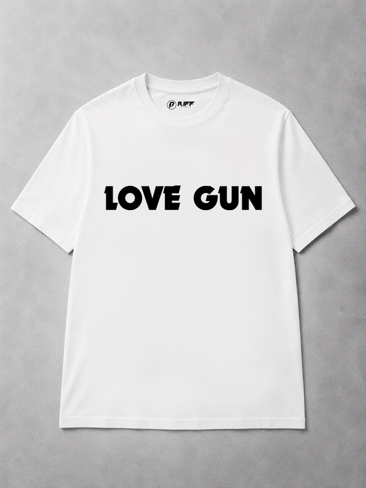 Camiseta KISS Love Gun 77 branco RIFF STUDIO