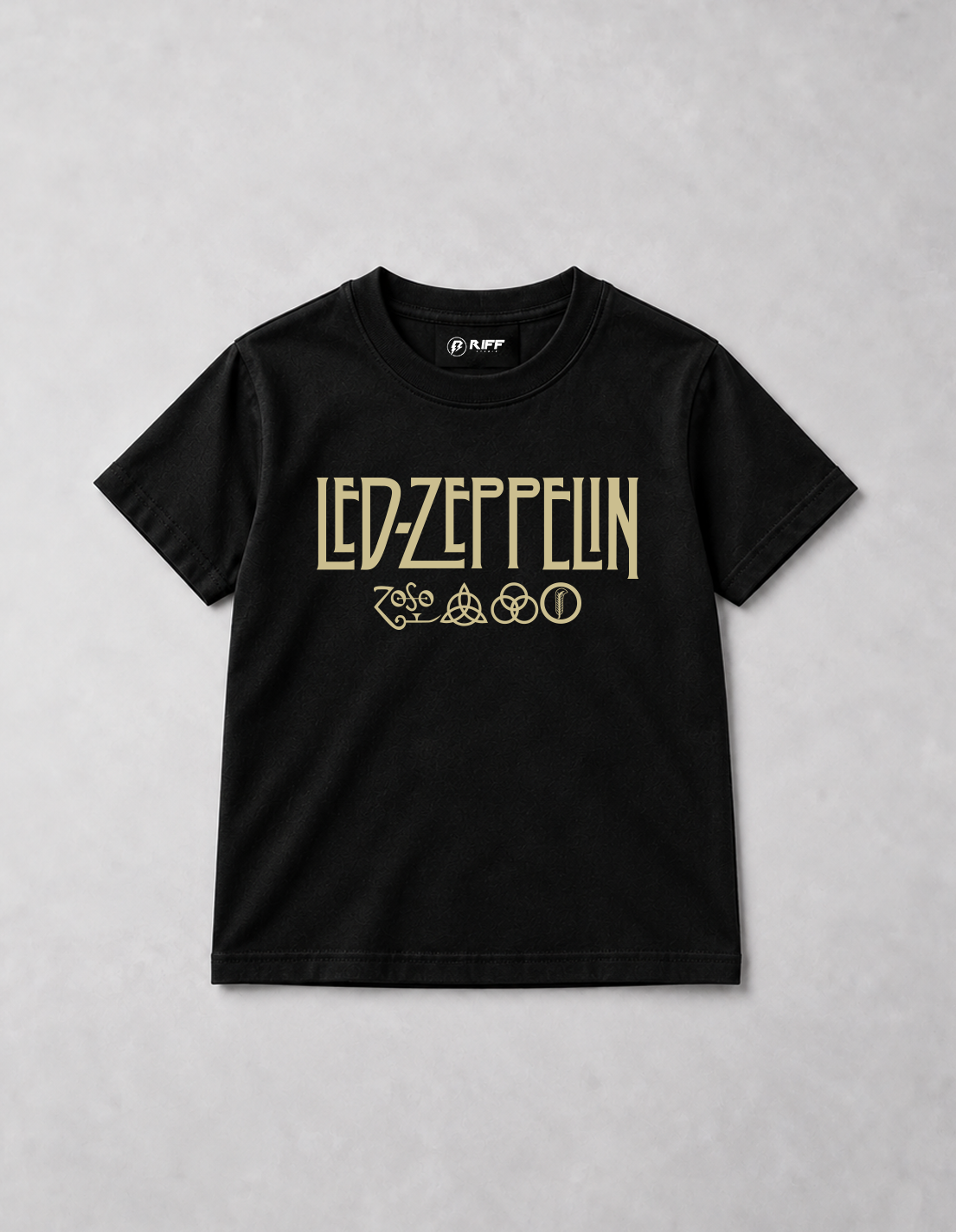 Camiseta Infantil Led Zeppelin Symbols Preta RIFF STUDIO