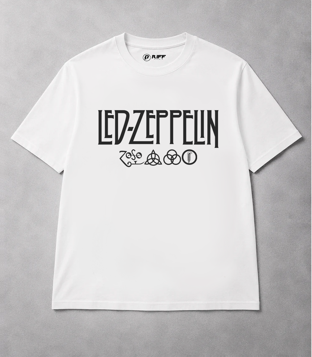 Camiseta LED ZEPPELIN Symbols branca RIFF STUDIO
