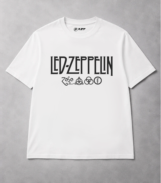 Camiseta LED ZEPPELIN Symbols branca RIFF STUDIO