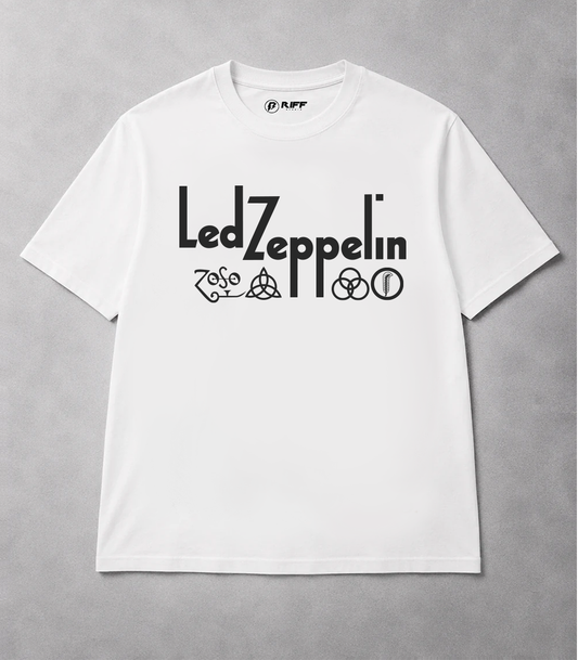 Camiseta LED ZEPPELIN Old branca RIFF STUDIO