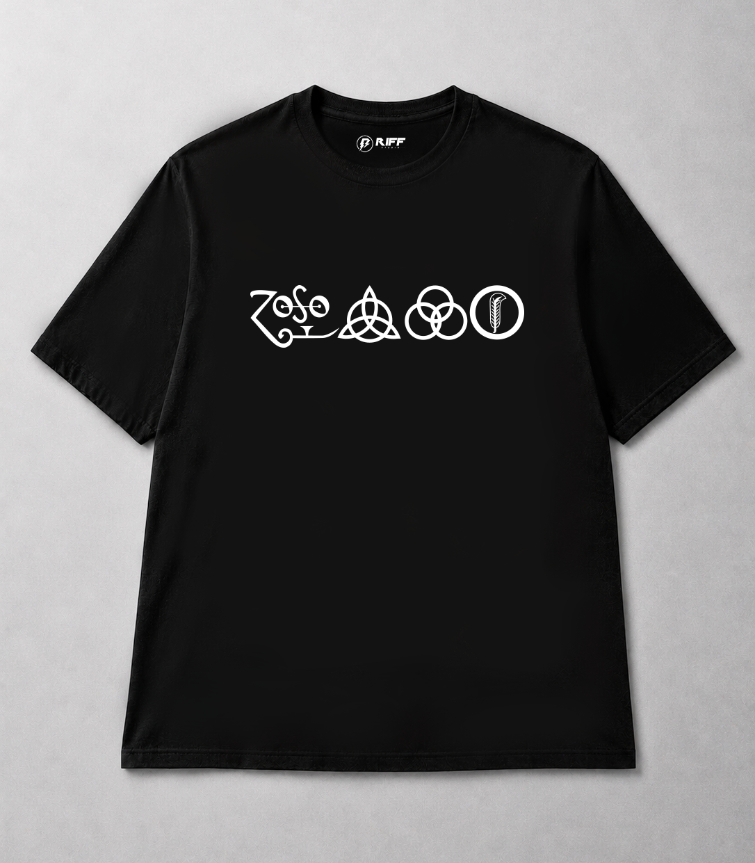 Camiseta LED ZEPPELIN 4 Symbols preto RIFF STUDIO