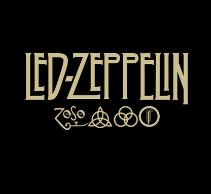 Camiseta Infantil Led Zeppelin Symbols Preta RIFF STUDIO