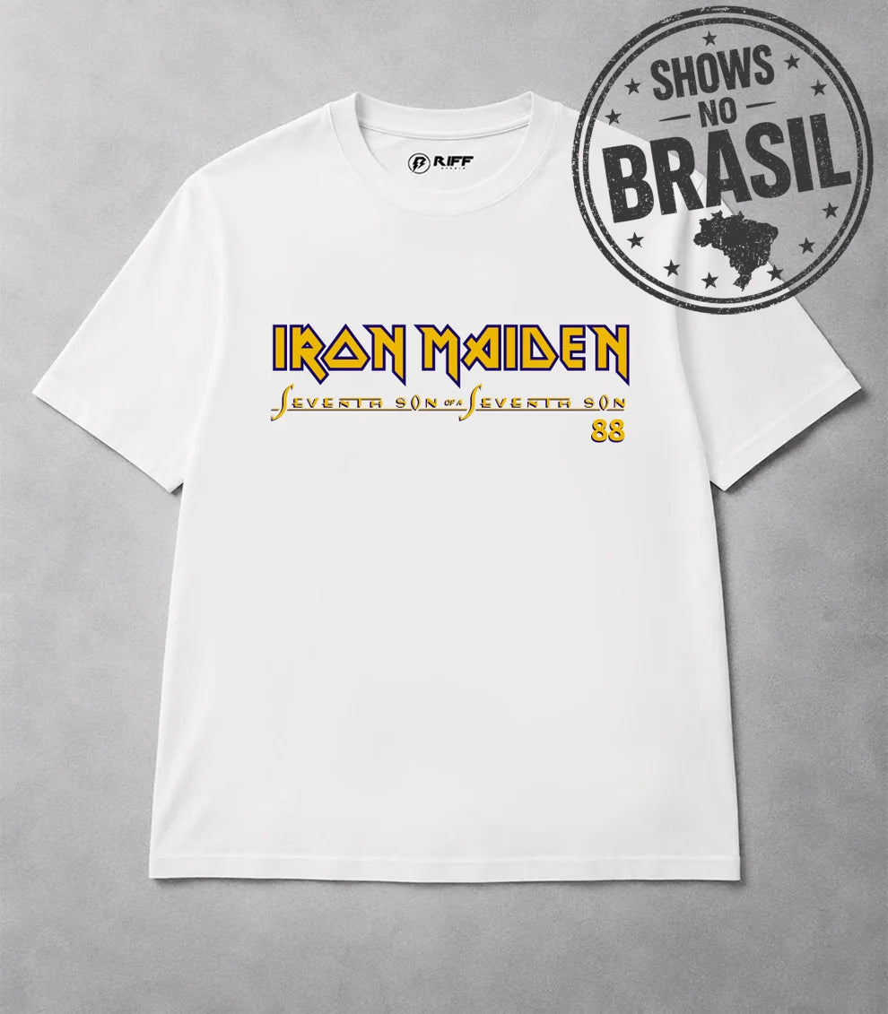 Camiseta IRON MAIDEN 7 Son 88 branca RIFF STUDIO