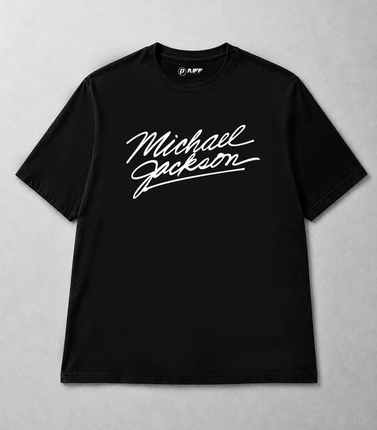 Camiseta MICHAEL JACKSON Assinatura preto RIFF STUDIO