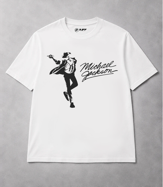 Camiseta MICHAEL JACKSON Assinatura branco RIFF STUDIO