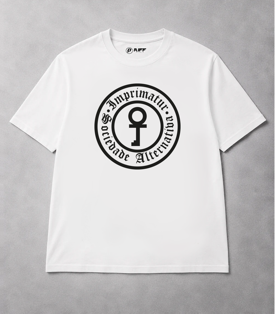 Camiseta RAUL SEIXAS IMPRIMATUR branco RIFF STUDIO