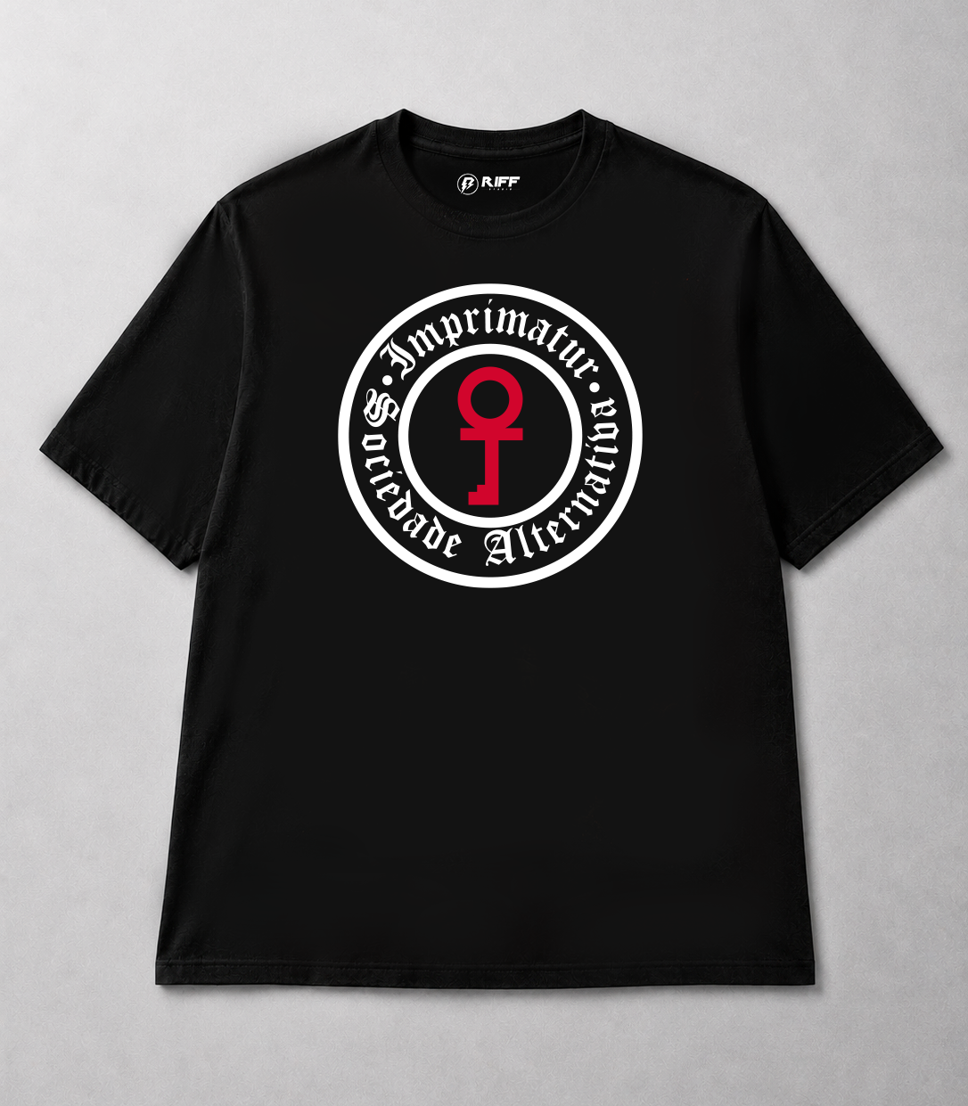 Camiseta RAUL SEIXAS IMPRIMATUR preto RIFF STUDIO